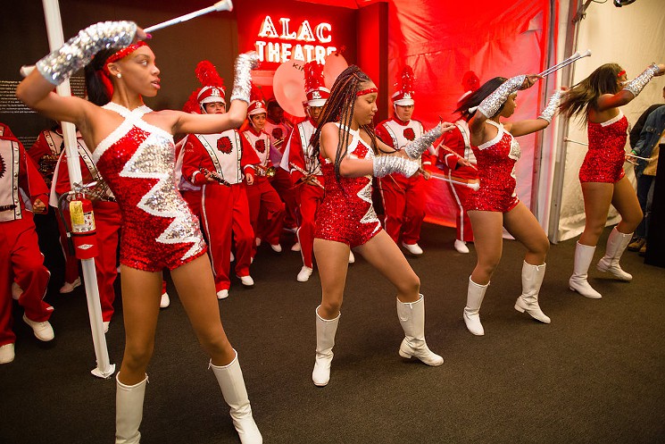 The majorettes in action during the opening number. PC: Gina Clyne/Art Los Angeles Contemporary 
