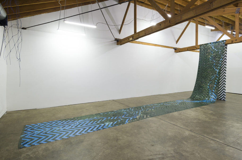 Installation view of Clarissa Tossin: Encontro das Águas (Meeting of Waters), 2016, JOAN, Los Angeles, Photo by Jeff McLane.